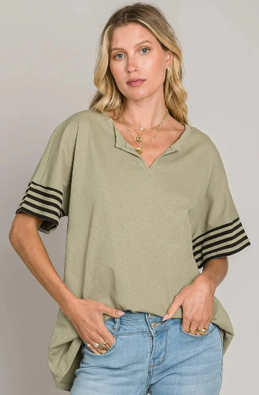 It's So Easy Olive Oversized Tee