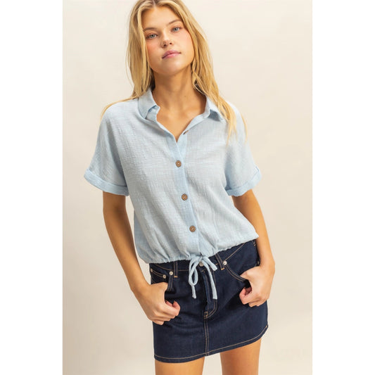 Lovely Thoughts Blouse- Blue