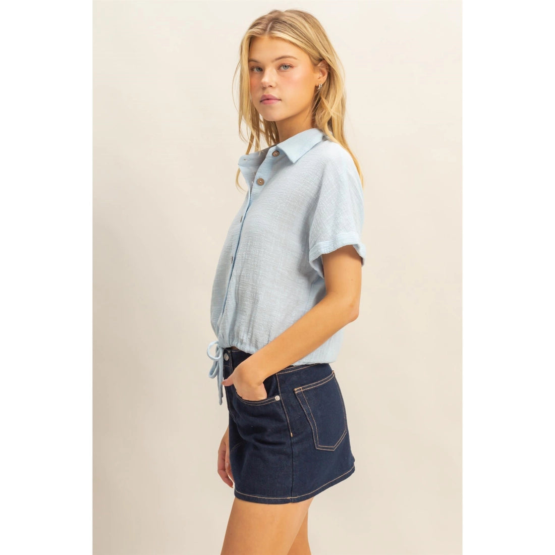 Lovely Thoughts Blouse- Blue