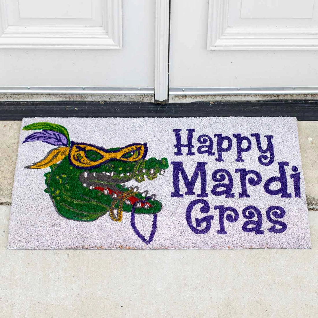 Mardi Gras Gator Doormat