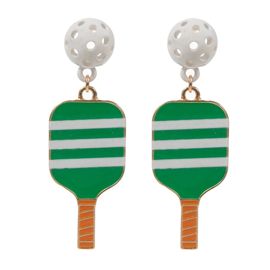 Pickle Ball Earrings- Green