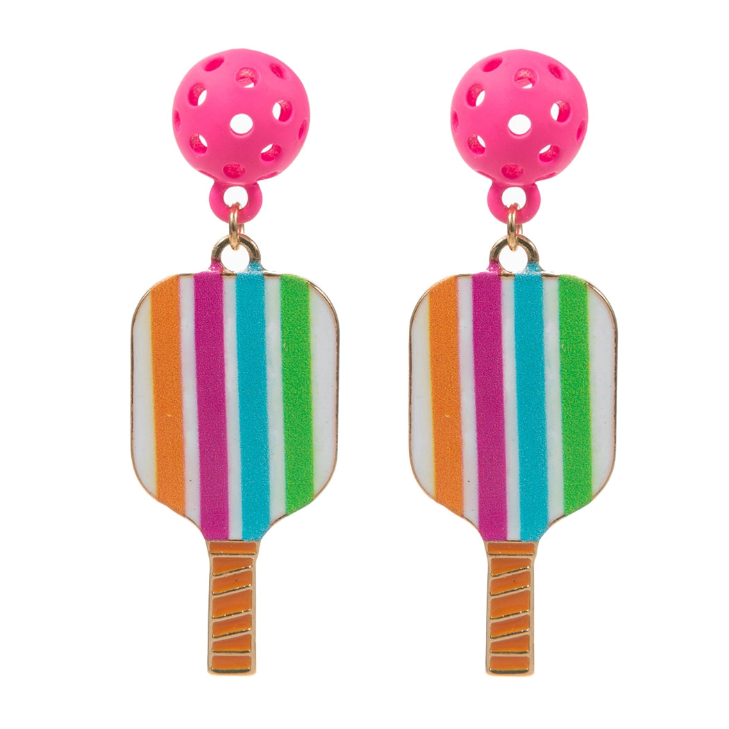 Pickle Ball Earrings- Stripes