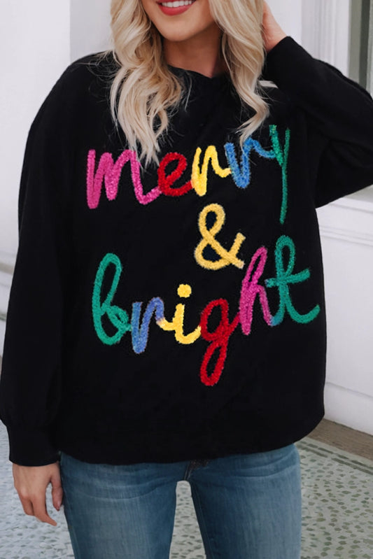 Merry & Bright Black Sweater