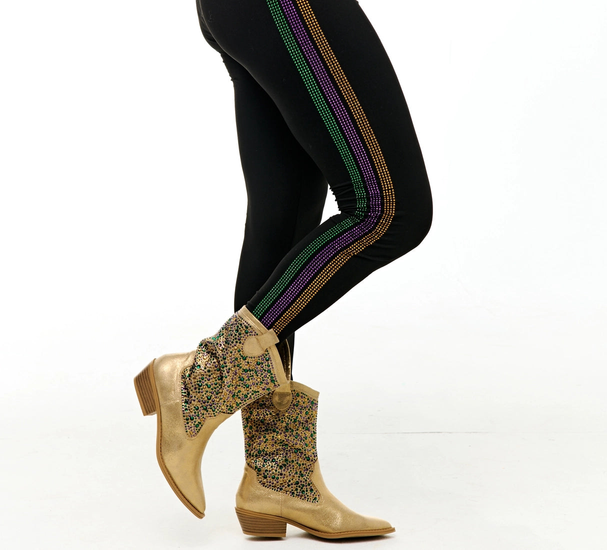 Mardi Gras Striped Leggings