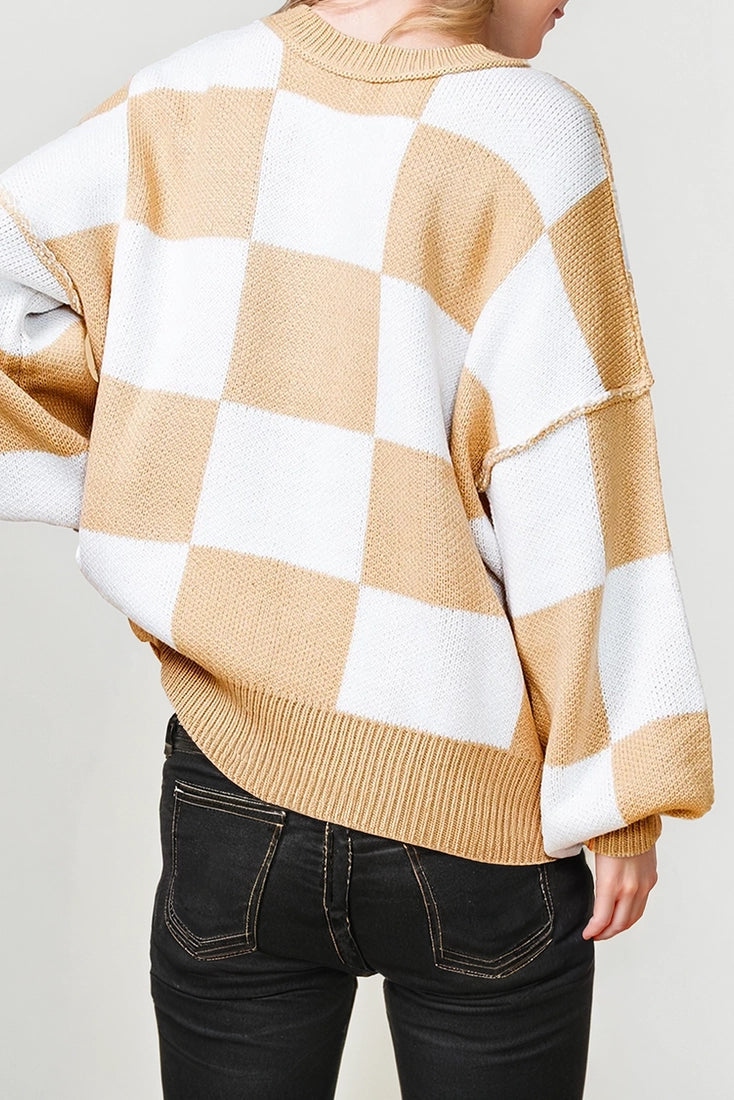 So Beautiful Checker Sweater