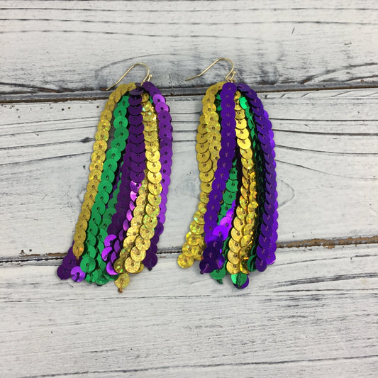 Mardi Gras Sequin Earrings