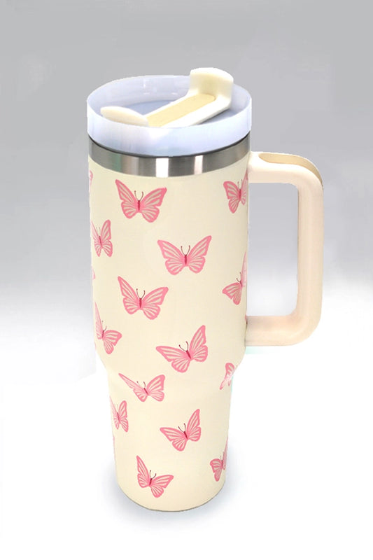 40oz Butterfly Off White Tumbler