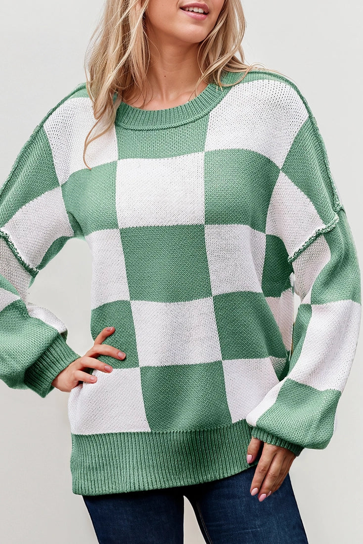 So Beautiful Checker Sweater