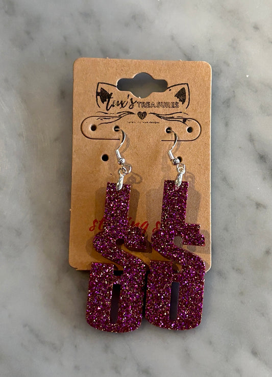 LSU Dangle Earrings