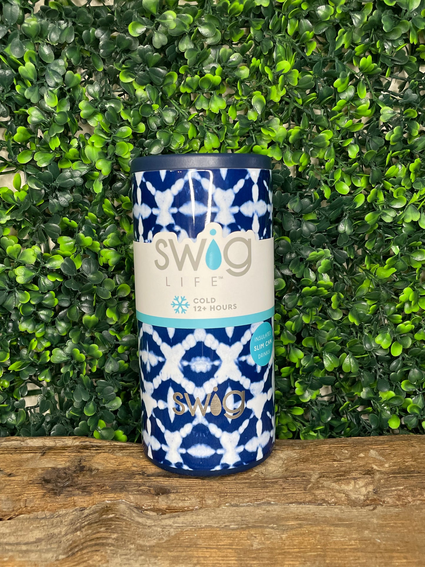 Swig- 12oz Skinny Can Cooler- Indigo Isles