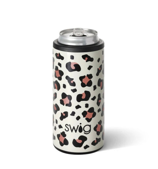 Swig Luxy Leopard Skinny Can Cooler