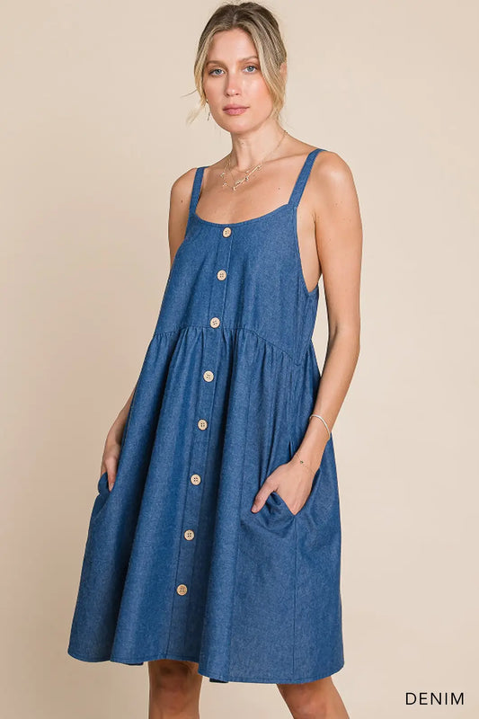 Denim Babydoll Dress