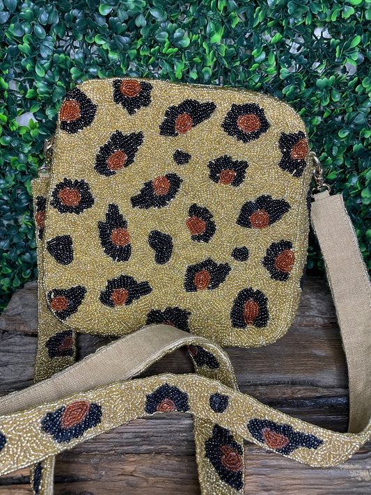 Cheetah Beaded Box Bag