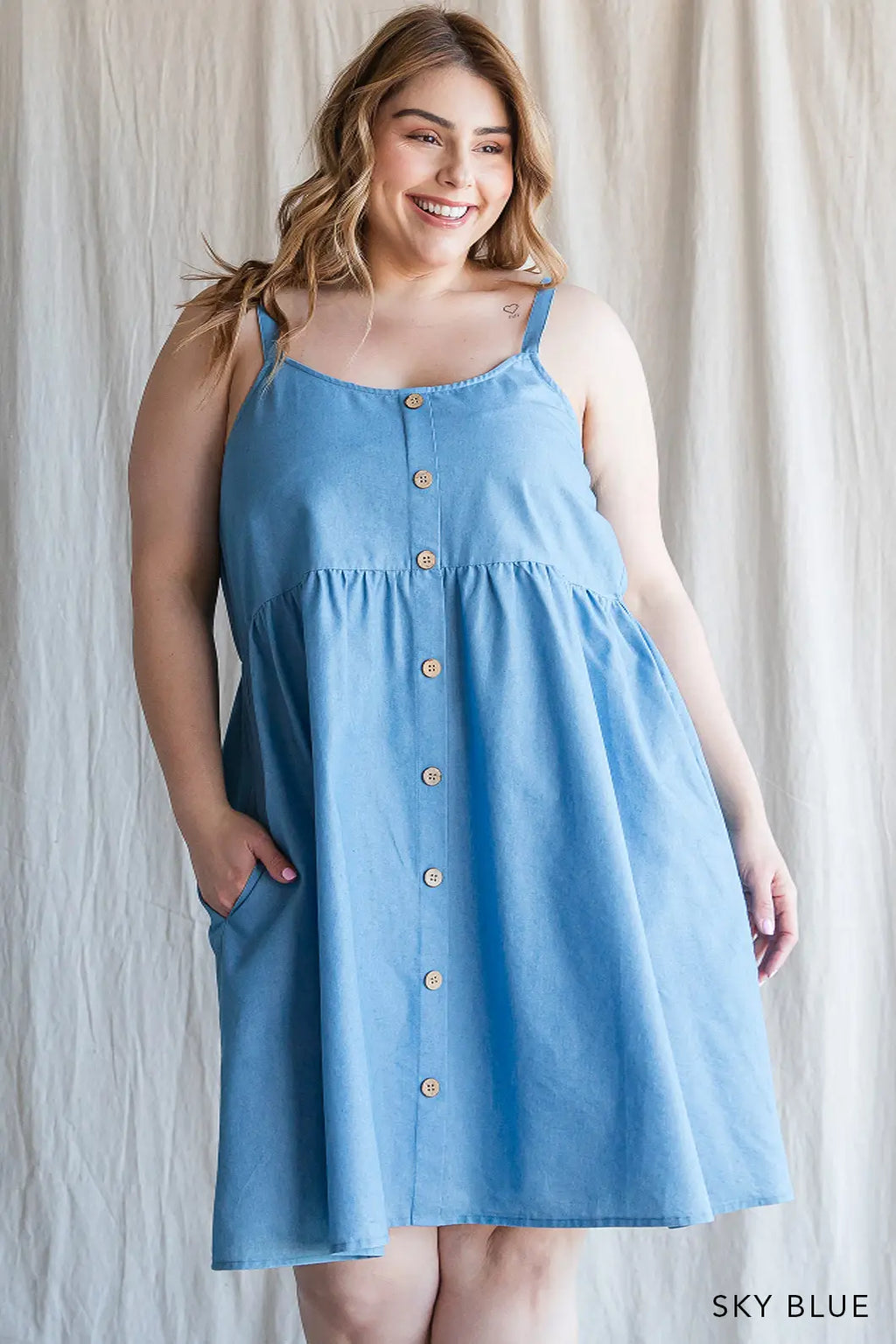 Sky Blue Denim Dress