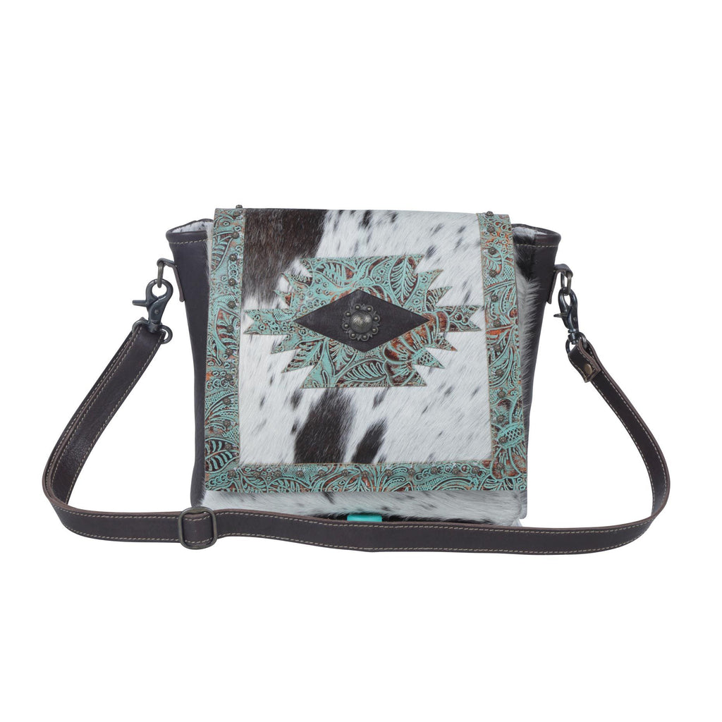 Teal flowers Concealed Bag