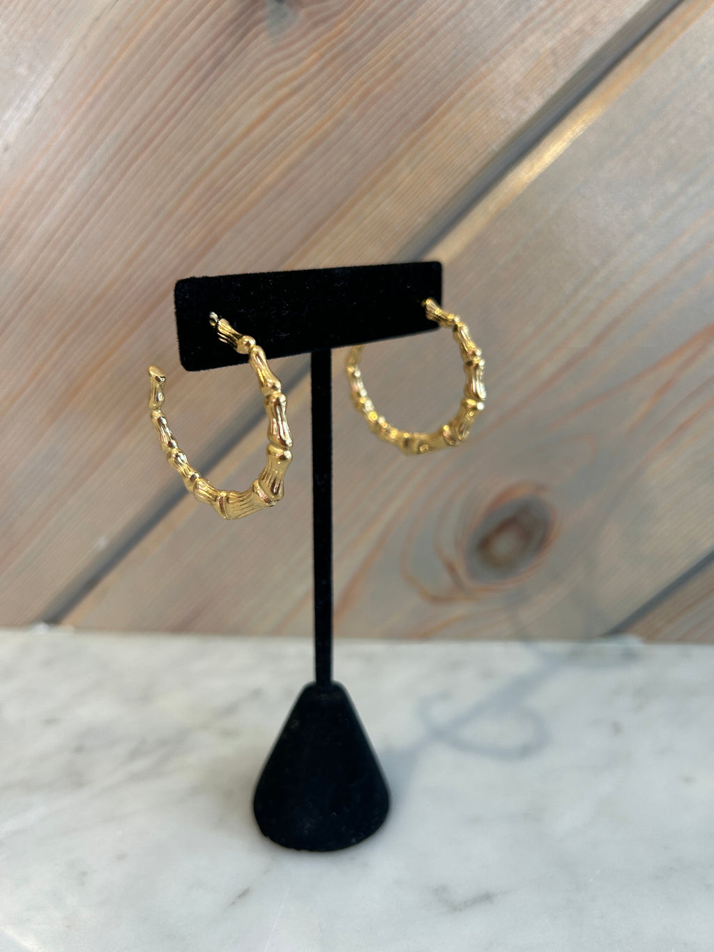 Gold Bone Hoop Earrings