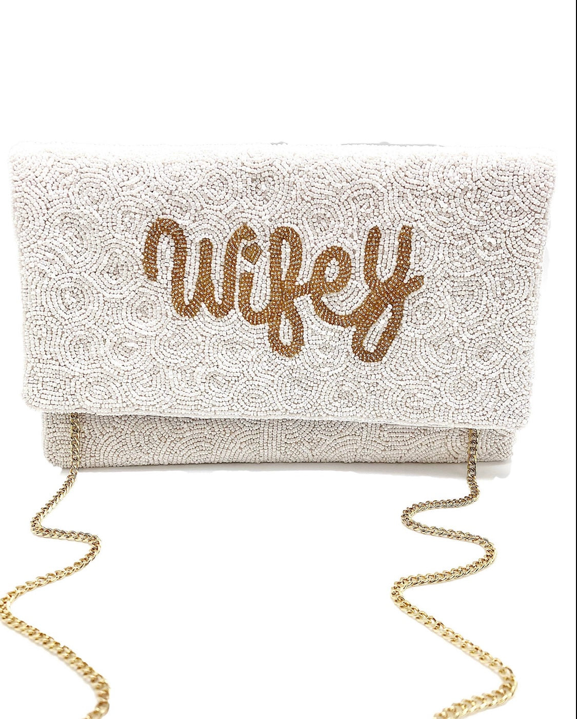 Wifey Beaded Clutch
