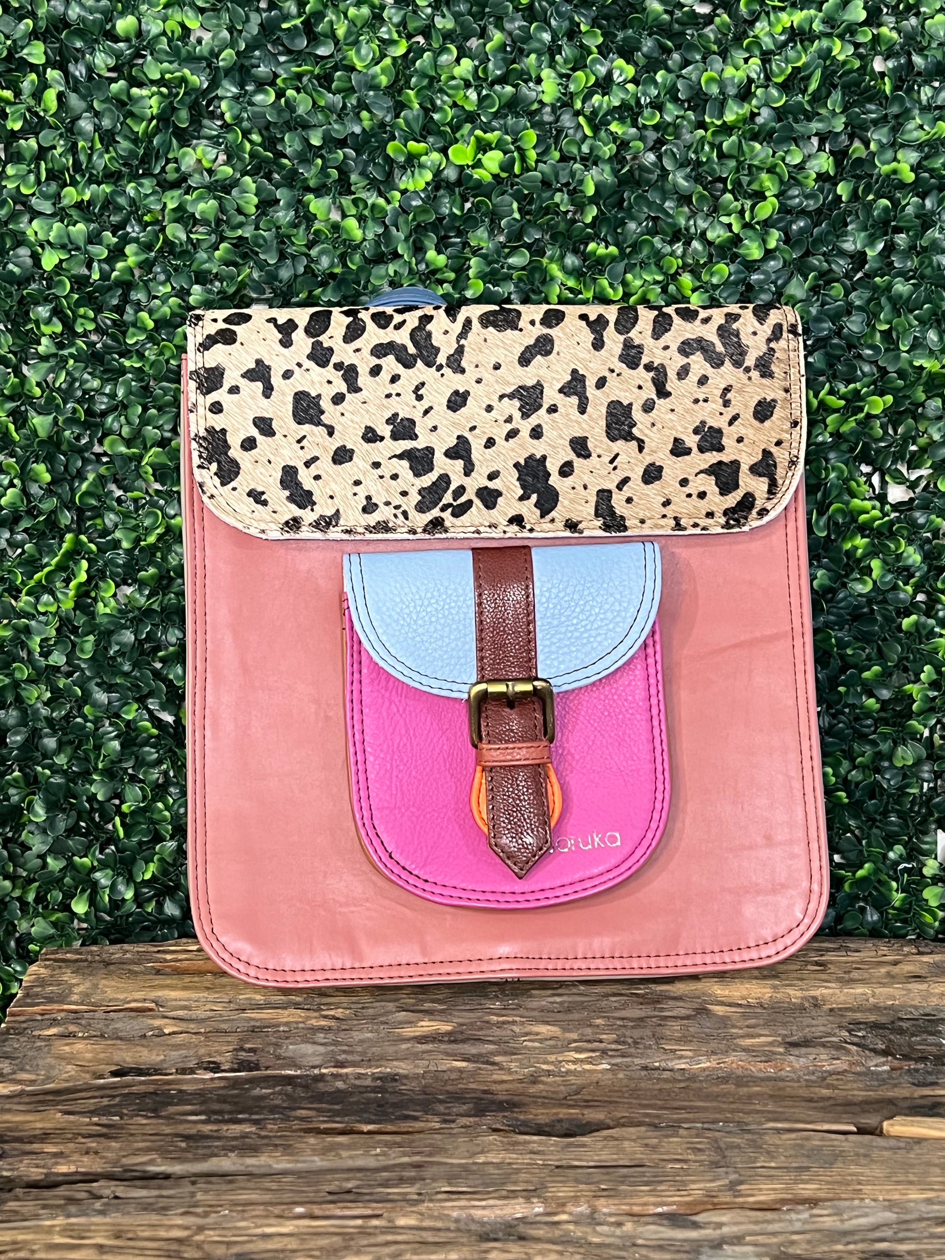 Remi Pink Leather Backpack