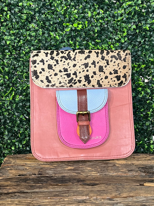 Remi Pink Leather Backpack