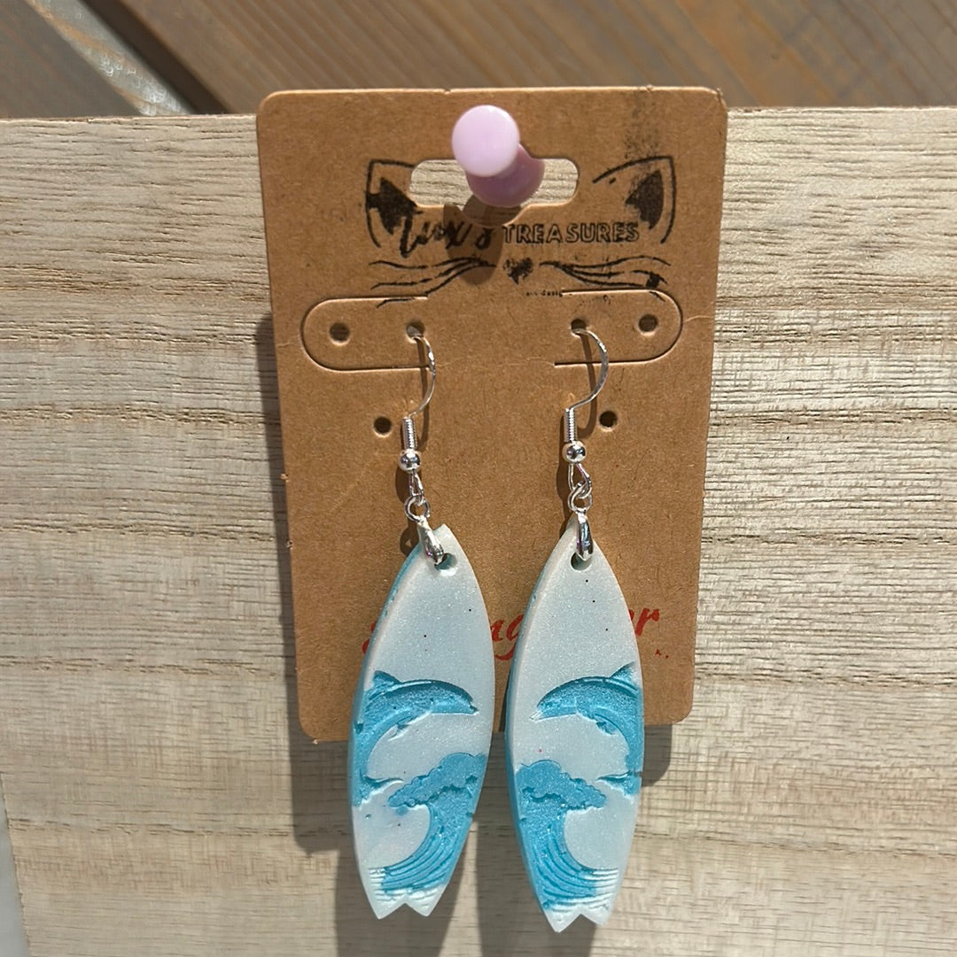 Surfboard Dangle Earrings