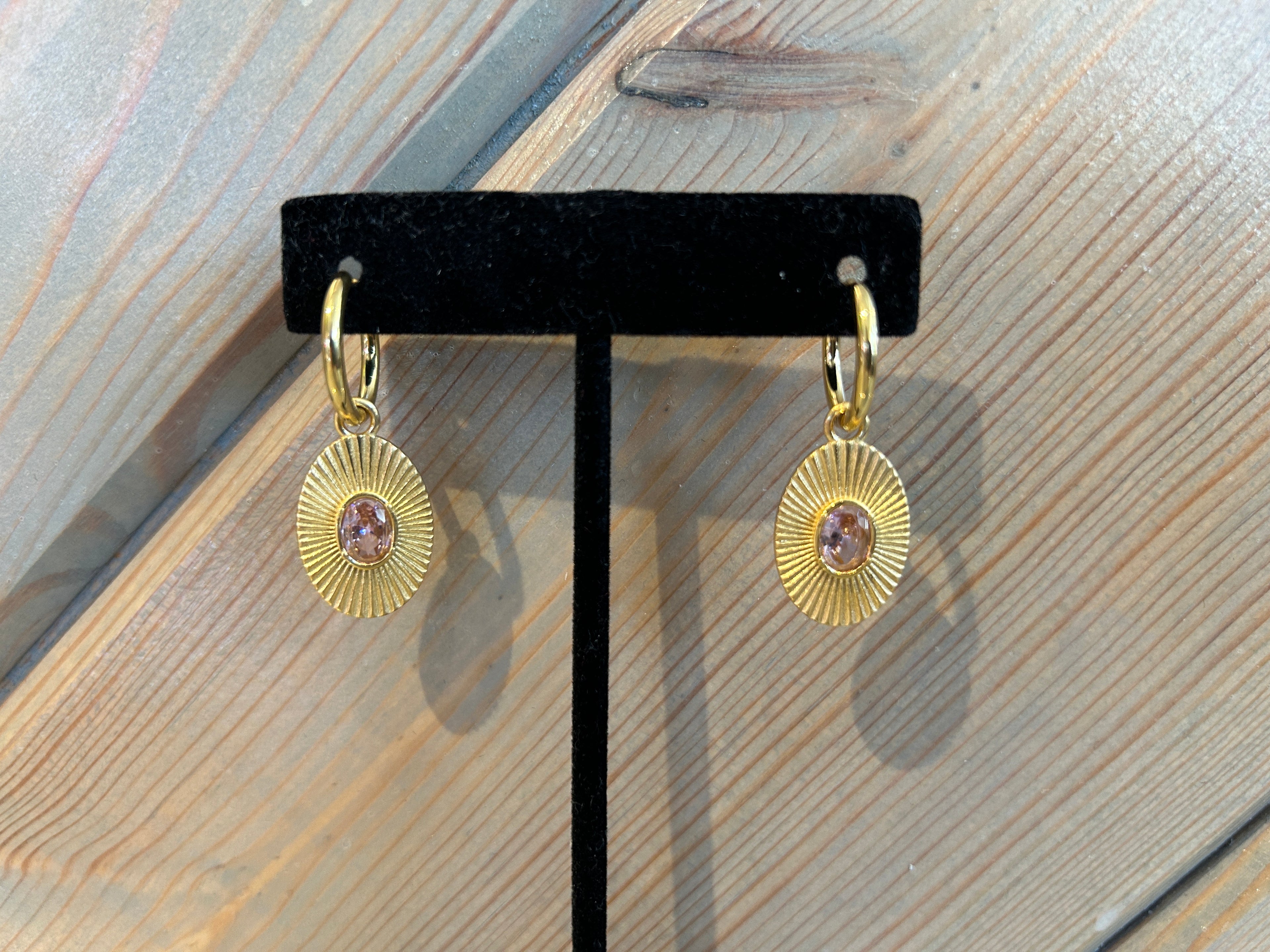 Purple Gold Bangle Earrings