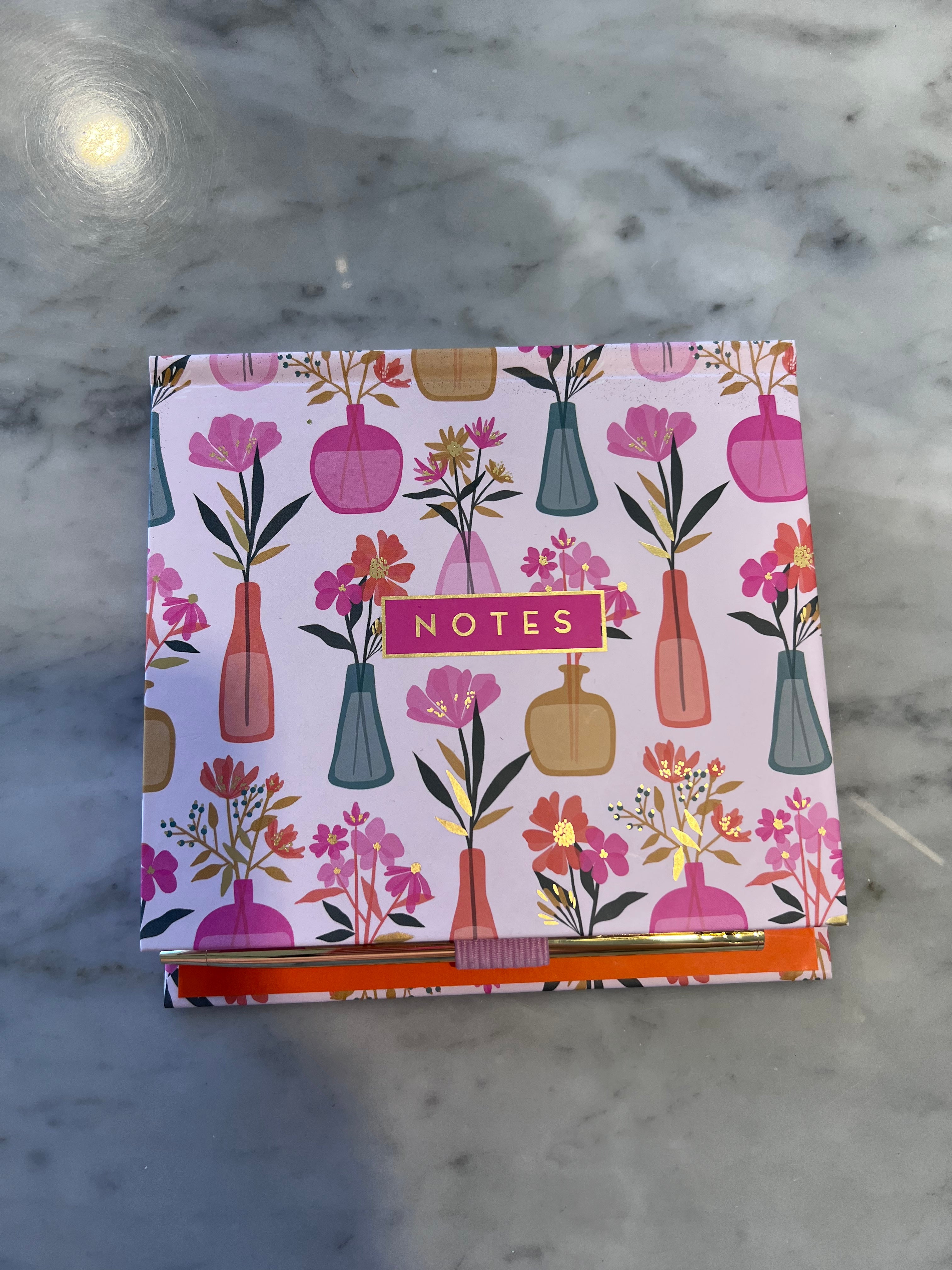 Flower Vases Hard Cover Notepad